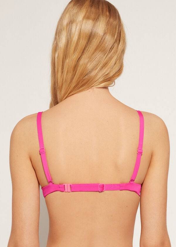 Bikini Tops Calzedonia Soft Graduated Super Padded Push-up Indonesia Eco Rosa | BR1963HK