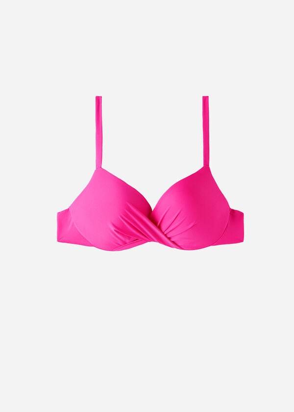 Bikini Tops Calzedonia Soft Graduated Super Padded Push-up Indonesia Eco Rosa | BR1963HK