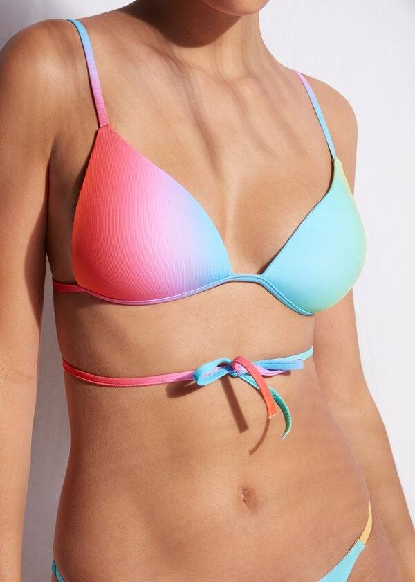 Bikini Tops Calzedonia String Triangle Swimsuit Barcellona Multicoloridas | BR1973MA