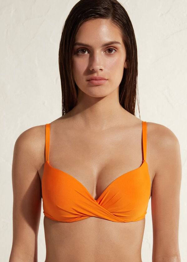 Bikini Tops Calzedonia Super Padded Push Up Indonesia Eco Laranja | BR1975WY