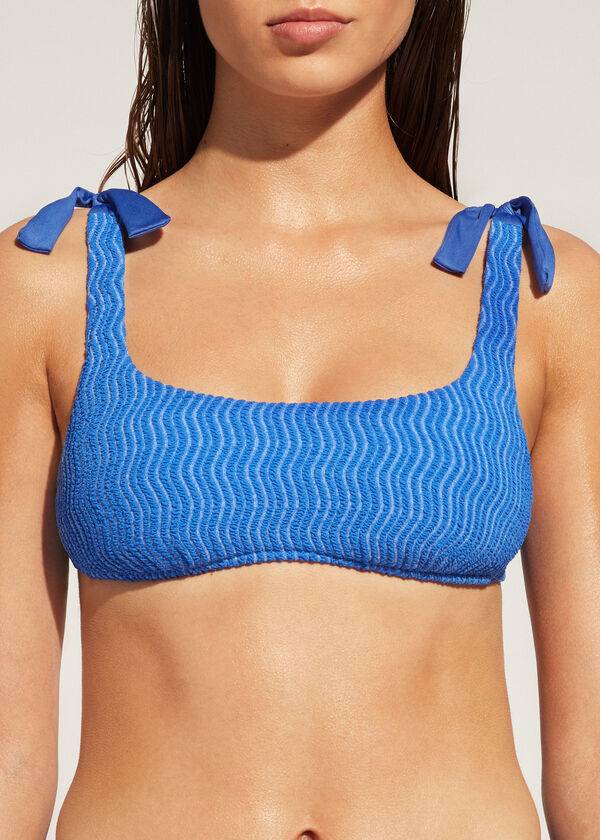 Bikini Tops Calzedonia Tank Mykonos Azuis | BR1985SO