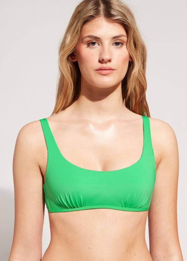 Bikini Tops Calzedonia Tank Style Indonesia Eco rosa Verdes | BR1995CE