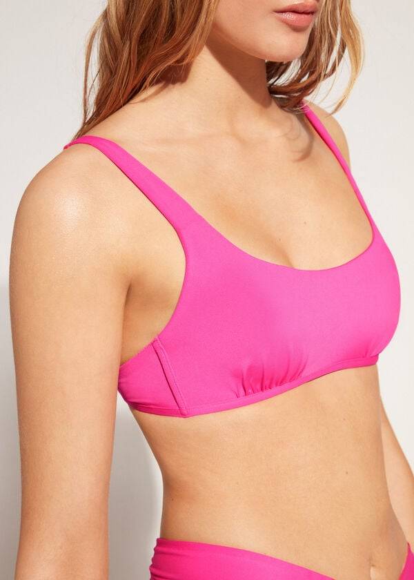 Bikini Tops Calzedonia Tank Style Indonesia Eco rosa Rosa | BR1996VD