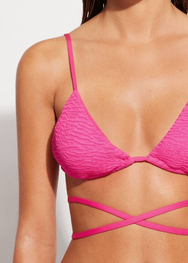 Bikini Tops Calzedonia Triangle Slide String Miami Rosa | BR2020XF