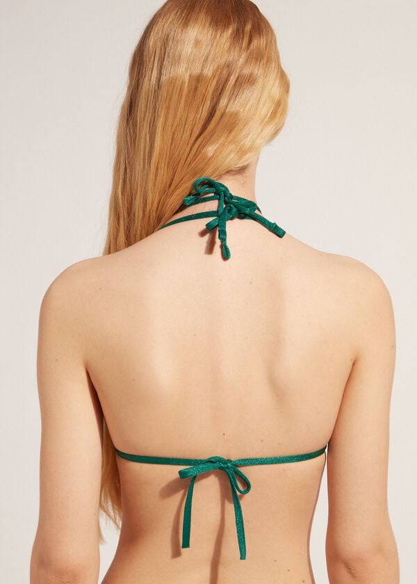 Bikini Tops Calzedonia Triangle String Hollywood Verdes | BR2034OR