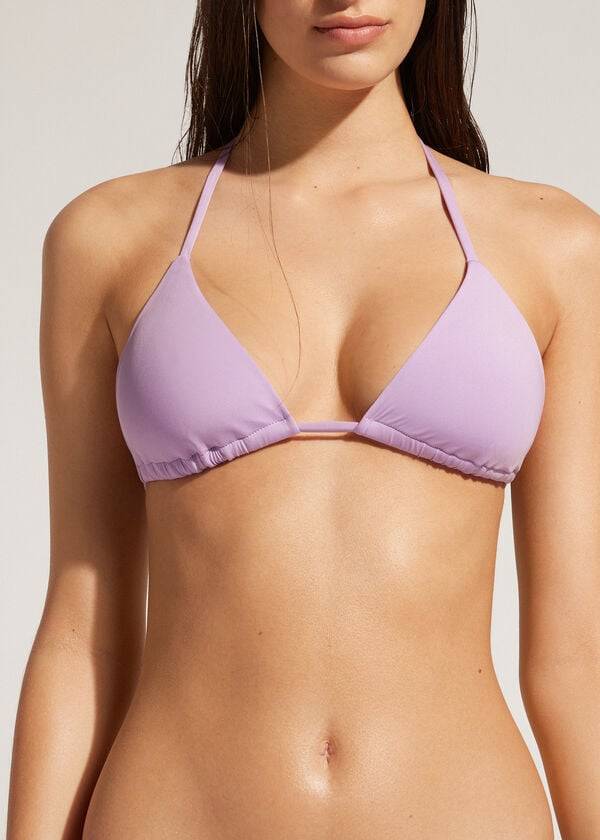 Bikini Tops Calzedonia Triangle String Indonesia Eco Roxo | BR2036AP