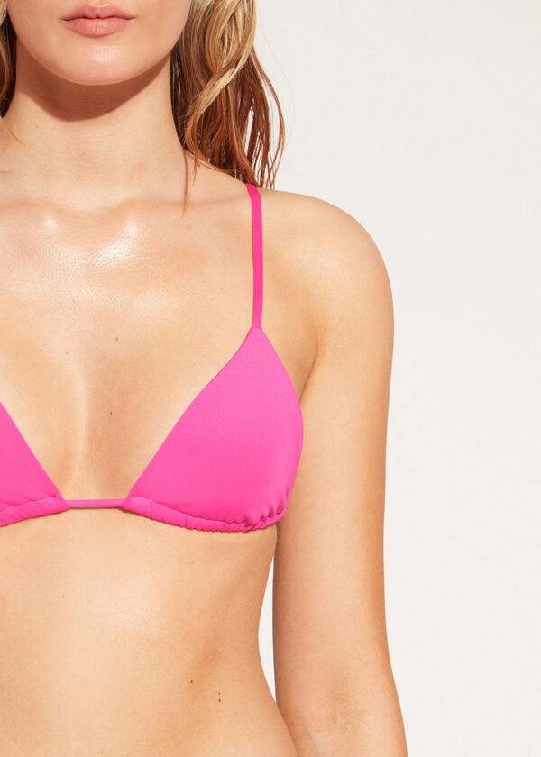 Bikini Tops Calzedonia Triangle String Indonesia Eco rosa Rosa | BR2044LH