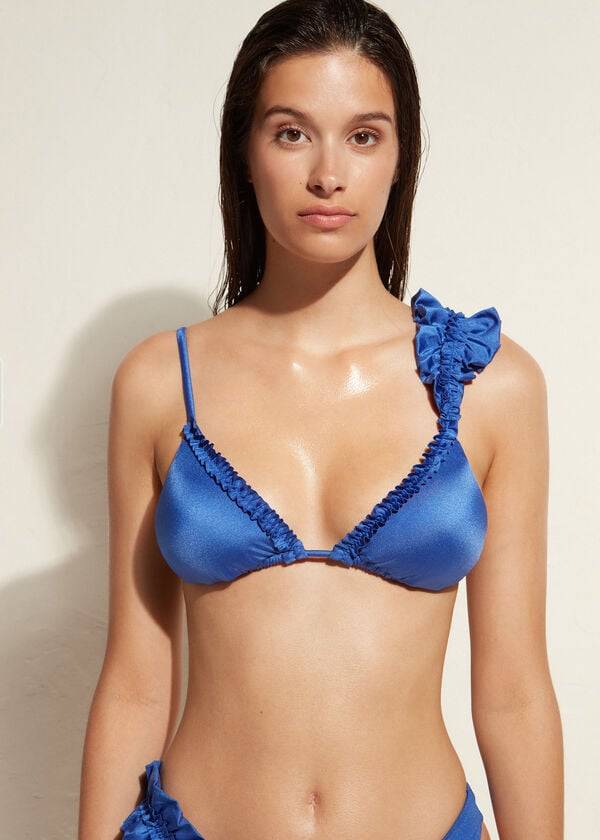 Bikini Tops Calzedonia Triangle String Vienna Azuis | BR2064DN