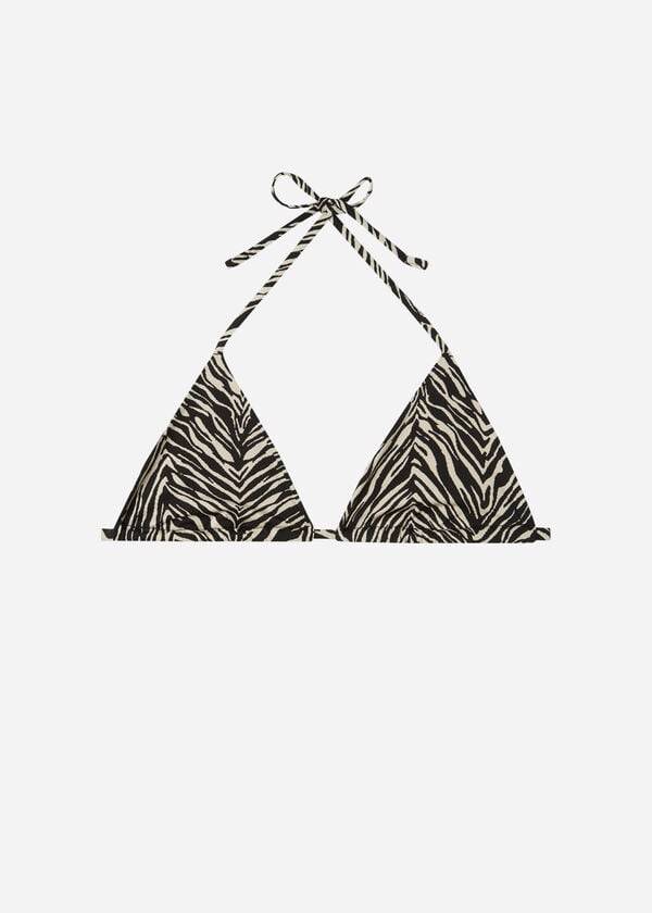 Bikini Tops Calzedonia Triangle String Zebra Nairobi Pretas | BR2065FM