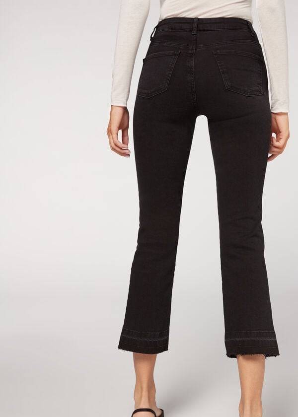 Calça Jeans Calzedonia Cropped Flare Cinzentas | BR2562BC