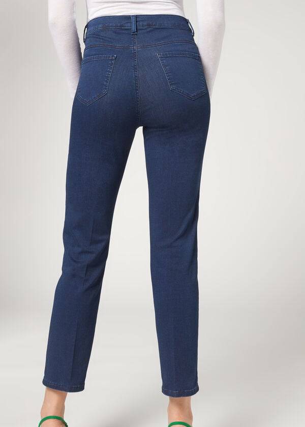 Calça Jeans Calzedonia Eco Comfort Azul Marinho | BR2568KI