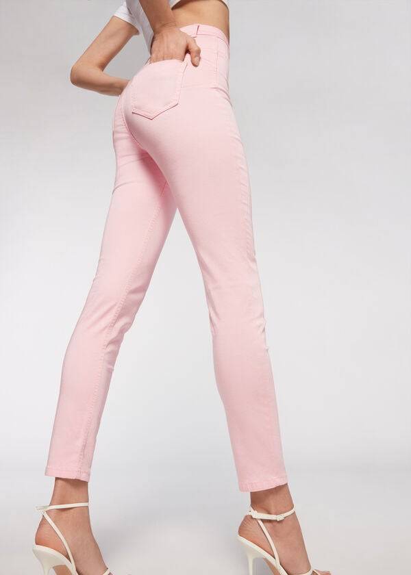 Calça Jeans Calzedonia Eco Light Push Up Denim Rosa | BR2579UT