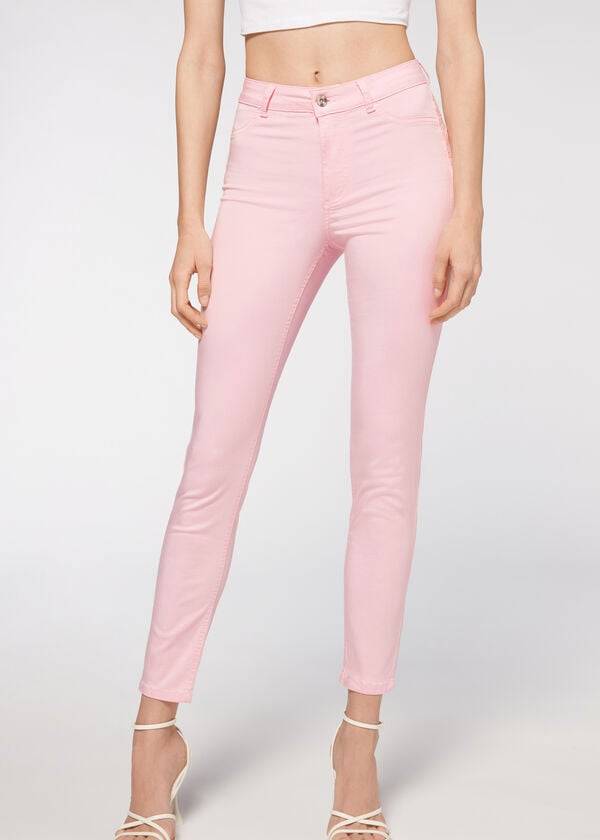 Calça Jeans Calzedonia Eco Light Push Up Denim Rosa | BR2579UT