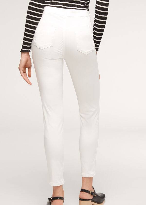 Calça Jeans Calzedonia Eco Light Push Up Denim Branco | BR2581TV