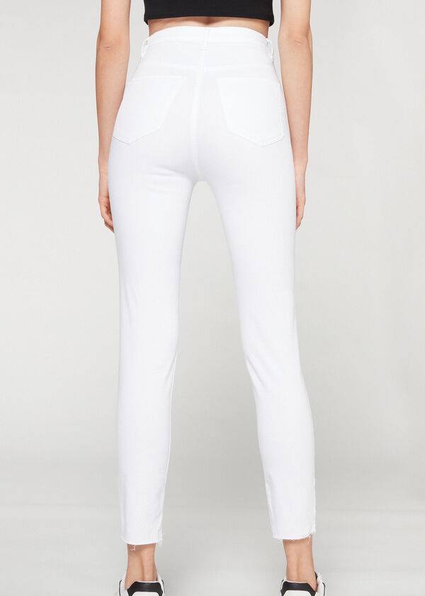 Calça Jeans Calzedonia High-Waist Skinny Branco | BR2602PQ