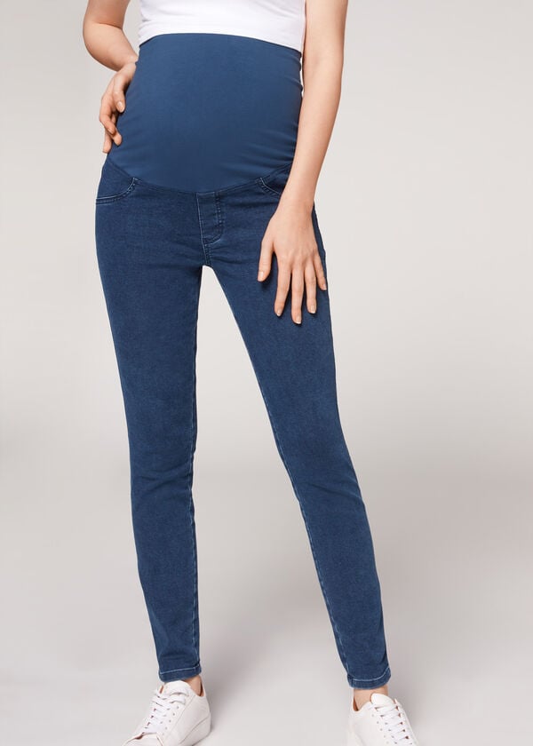 Calça Jeans Calzedonia Maternity Jean Azuis | BR2605UT