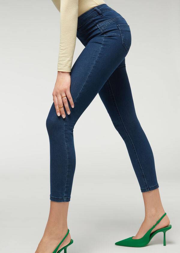 Calça Jeans Calzedonia Push-up and soft touch Azul Marinho | BR2609EX