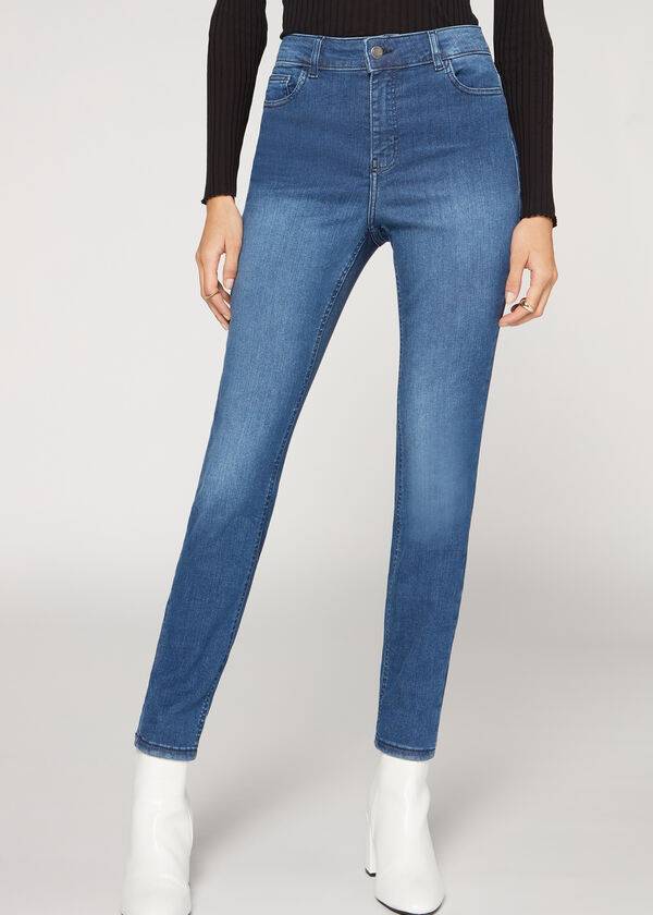 Calça Jeans Calzedonia Super Flex Denim High Waist Superskinny Azuis | BR2615VD