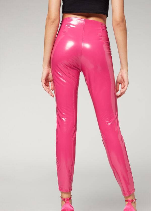 Calças Calzedonia Skinny in Thermal Vinyl Rosa | BR2739GL