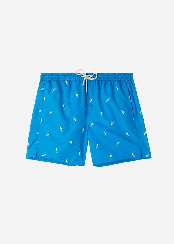 Calções De Banho Calzedonia Formentera Azuis Cinzentas | BR2939WY