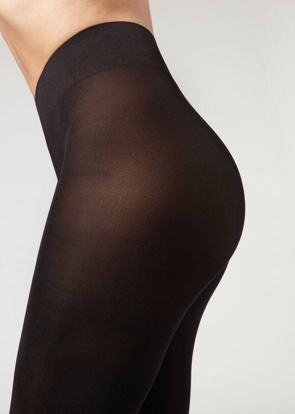 Collants Calzedonia 100 Denier Total Comfort Soft Touch Opaque Pretas | BR1012QZ