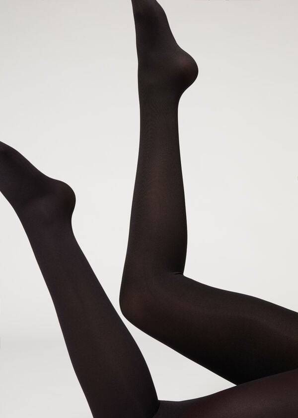 Collants Calzedonia 100 Denier Total Comfort Soft Touch Opaque Pretas | BR1012QZ