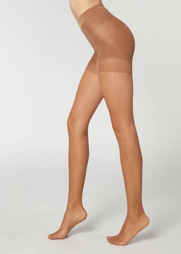 Collants Calzedonia 15 Denier Total Shaper Sheer Caqui | BR1135ZG