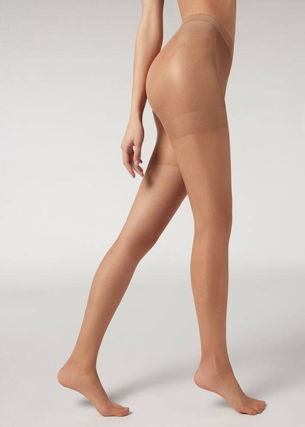 Collants Calzedonia 15 Denier Total Shaper Sheer Marrom | BR1138VD