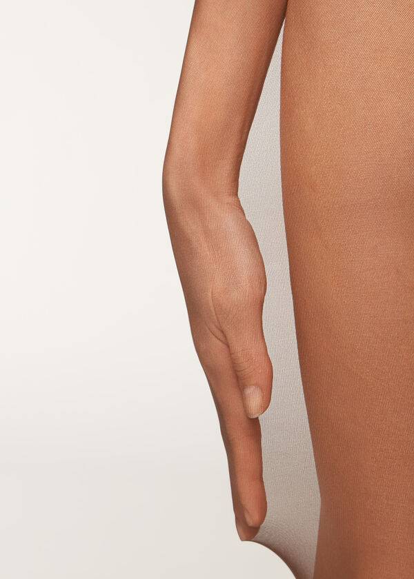 Collants Calzedonia 20 Denier Seamless Totally Invisible Sheer Cafes | BR1150OR