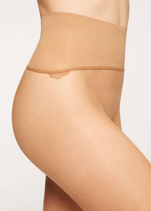 Collants Calzedonia 20 Denier Seamless Totally Invisible Sheer Marrom | BR1154DN