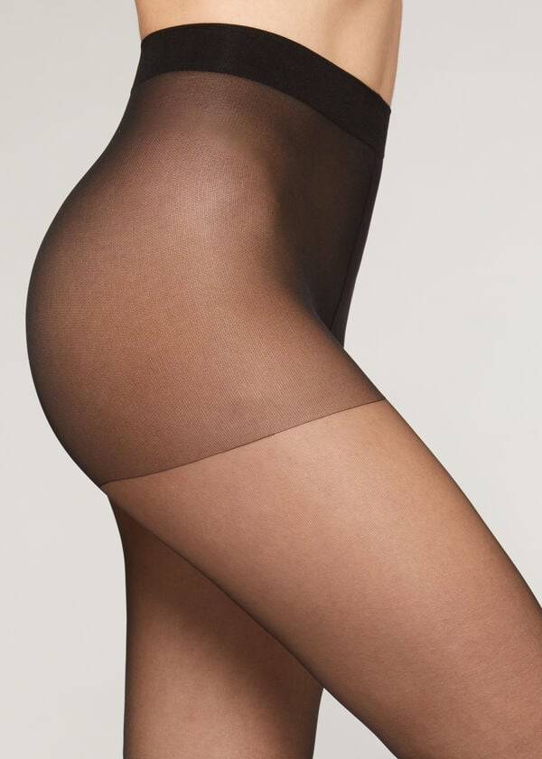 Collants Calzedonia 20 denier essential matt Sheer Pretas | BR1149IS