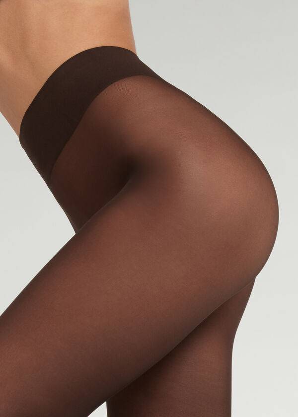 Collants Calzedonia 30 Denier Total Comfort Soft Touch Opaque Cafes | BR1015RW