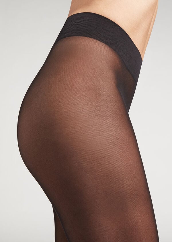 Collants Calzedonia 30 Denier Total Comfort Soft Touch Opaque Pretas | BR1017YU