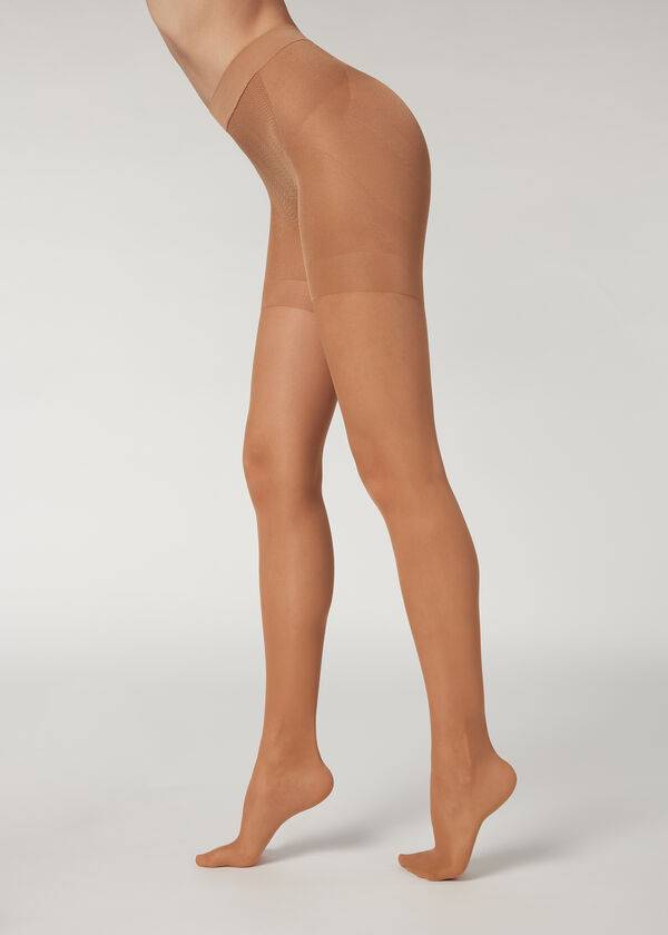 Collants Calzedonia 30 Denier Total Shaper Sheer Bege Marrom | BR1189CE