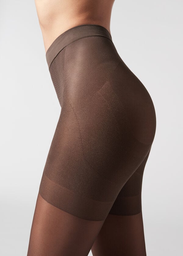 Collants Calzedonia 30 Denier Total Shaper Sheer Cafes | BR1190VD