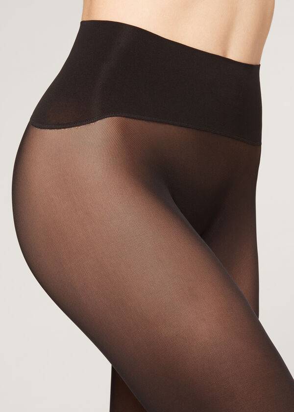 Collants Calzedonia 30 Denier Totally Invisible Opaque Pretas | BR1020OR