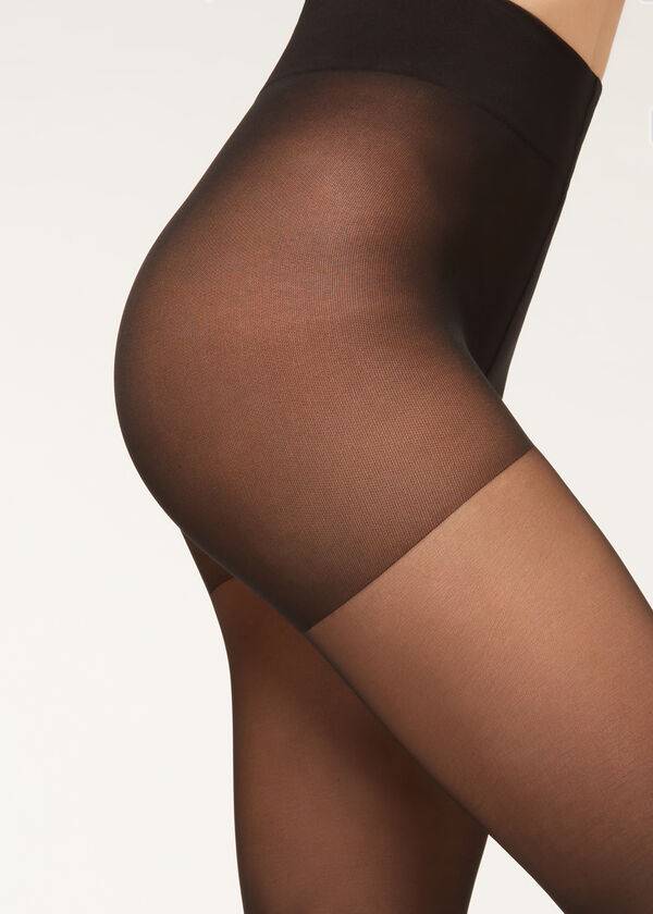 Collants Calzedonia 40 Denier Action Medium Sheer Pretas | BR1196EX