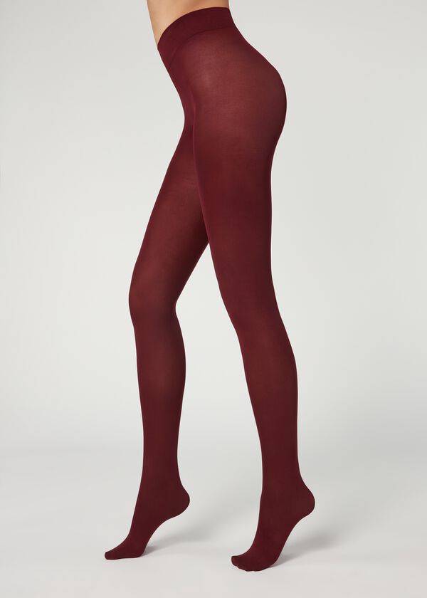 Collants Calzedonia 50 Denier Total Comfort Soft Touch Opaque Bordeaux | BR1026GL