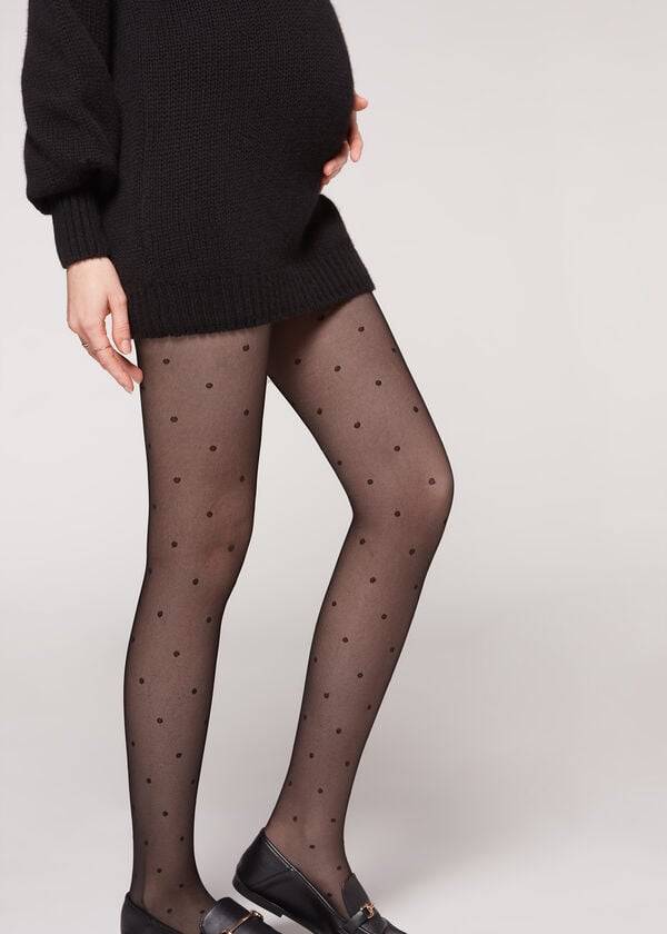 Collants Calzedonia Maternity Polka Dot Pretas | BR1006XF