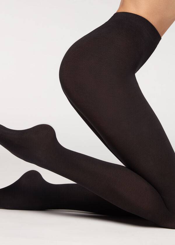 Collants Calzedonia Opaque 150 Denier in Eco Cotton Pretas | BR1056LH