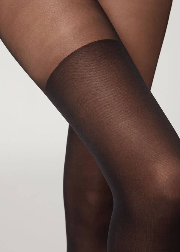 Collants Calzedonia Over-The-Knee Sheer Pretas | BR1225YU