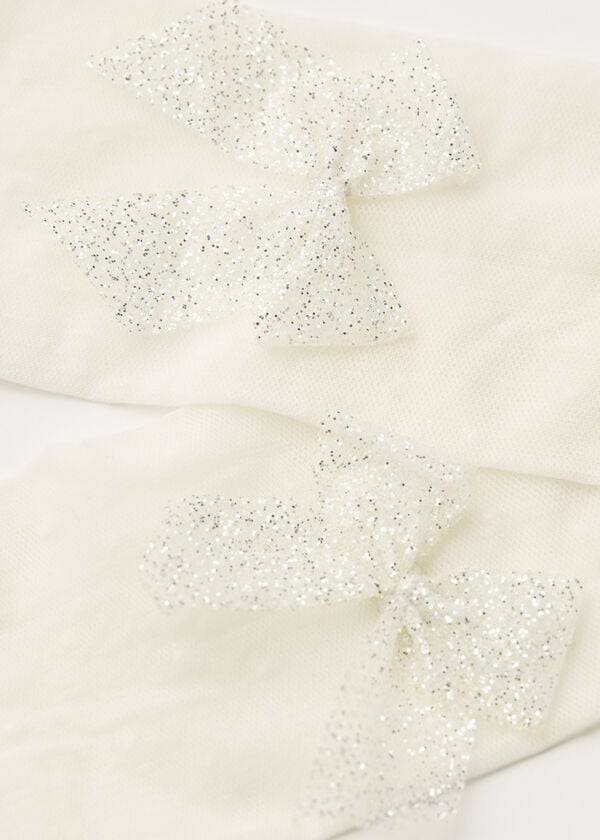 Collants Calzedonia Polka-Dot Tulle with Glitter Bow Criança Branco | BR2993QZ