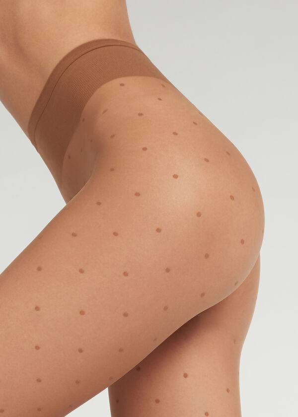 Collants Calzedonia Sheer polka dot Bege | BR1235HK