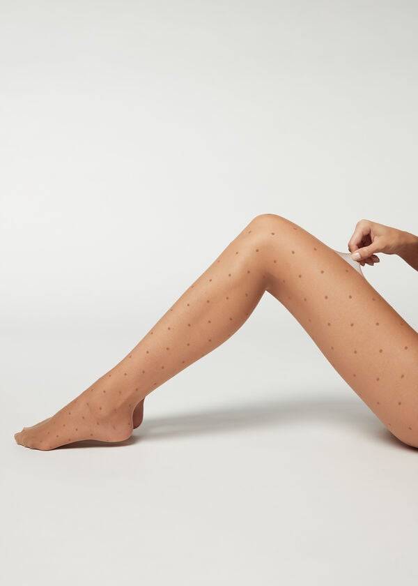 Collants Calzedonia Sheer polka dot Bege | BR1235HK