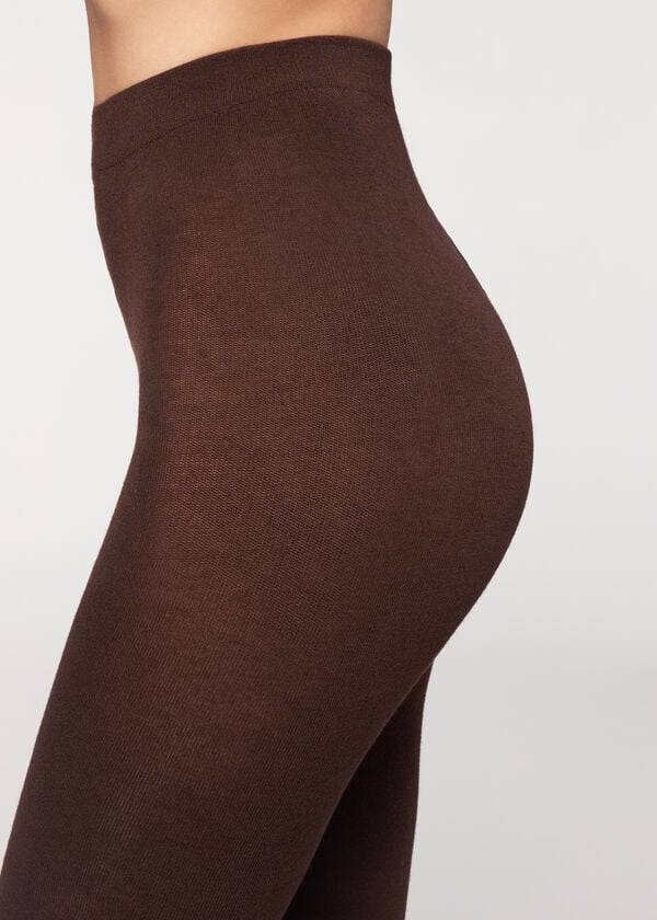 Collants Calzedonia Soft Modal and Cashmere Blend Opaque Cafes | BR1058XF