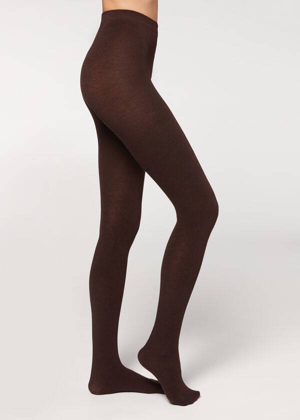 Collants Calzedonia Soft Modal and Cashmere Blend Opaque Cafes | BR1058XF