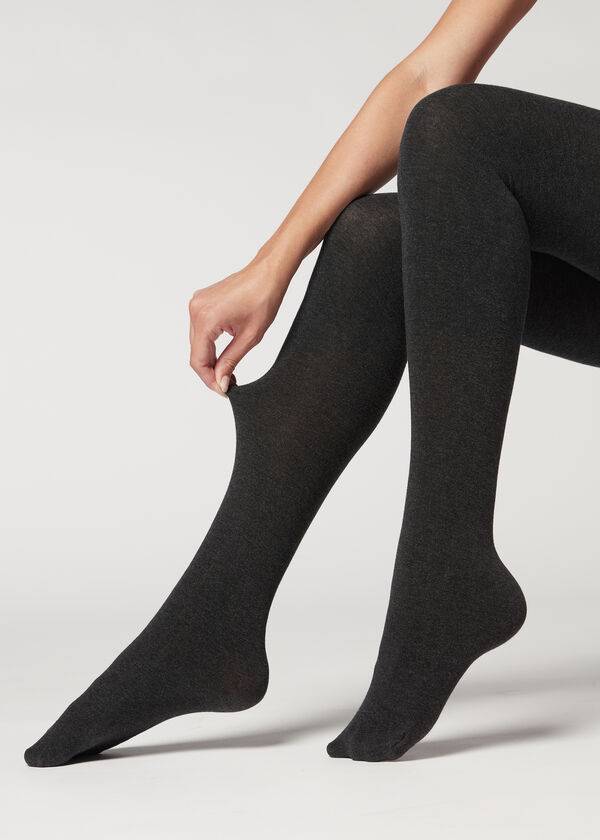 Collants Calzedonia Soft Modal and Cashmere Blend Opaque Taupe | BR1064QZ