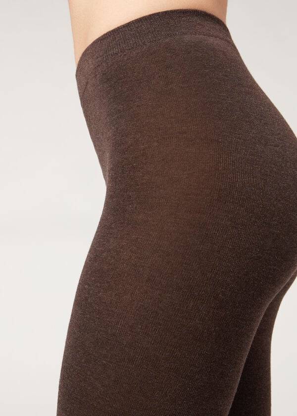 Collants Calzedonia Soft Modal and Cashmere Blend Opaque Marrom | BR1065WY