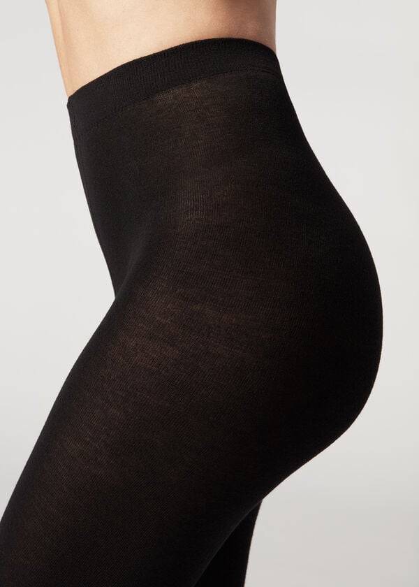 Collants Calzedonia Soft Modal and Cashmere Blend Opaque Pretas | BR1067RW