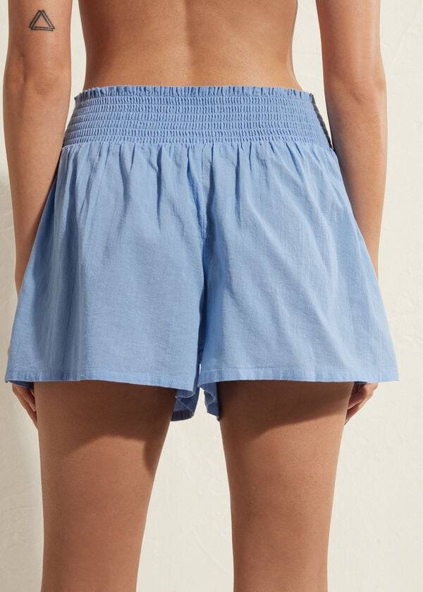 Cover Ups Calzedonia Cotton Shorts Azuis | BR2118GL